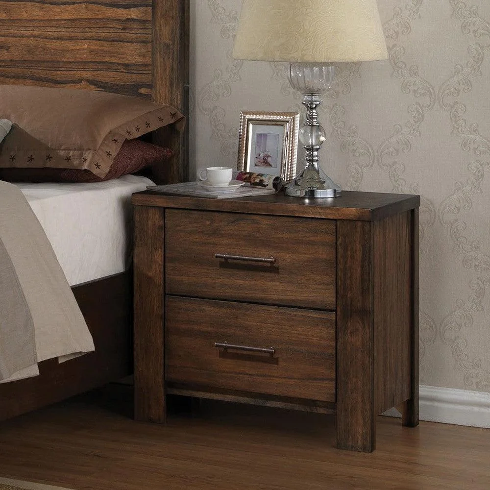 Acme Merrilee 2-Drawer Nightstand in Oak - 21683 - Bedside Table with Storage