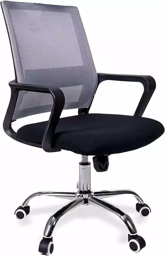 Mid Back Ergonomic Mesh Office Chair with Rectangular Lumbar Support Adjustable Height 360 Swivel Desk Chair for Adults