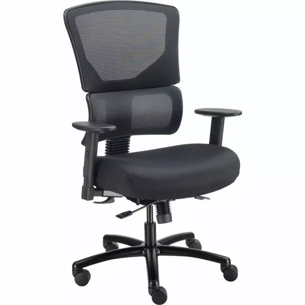 Global Industrial 695643 Interion 24 Hour Big & Tall Mesh Back Chair with Fabric Seat Black