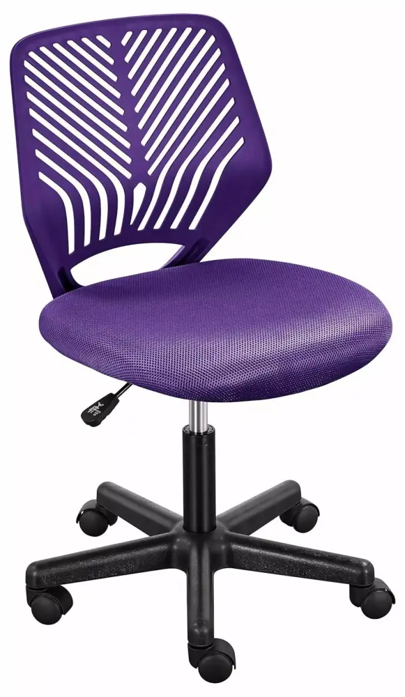 Drevy Home Office Chair Back Desk Chair Armless Mesh Computer Chair No Arms Task Rolling Swivel Chair Purple