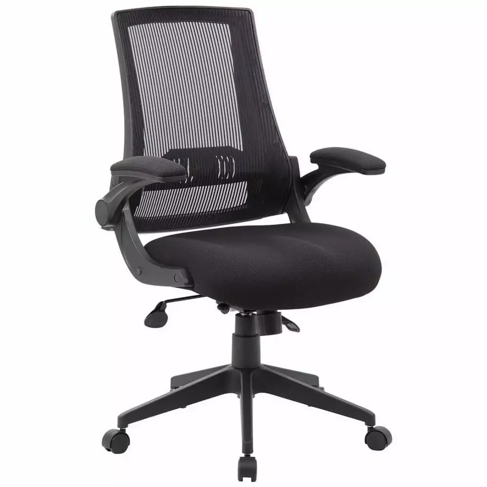 Scranton & Co Modern Mesh Swivel Flip Arm Office Chair Black