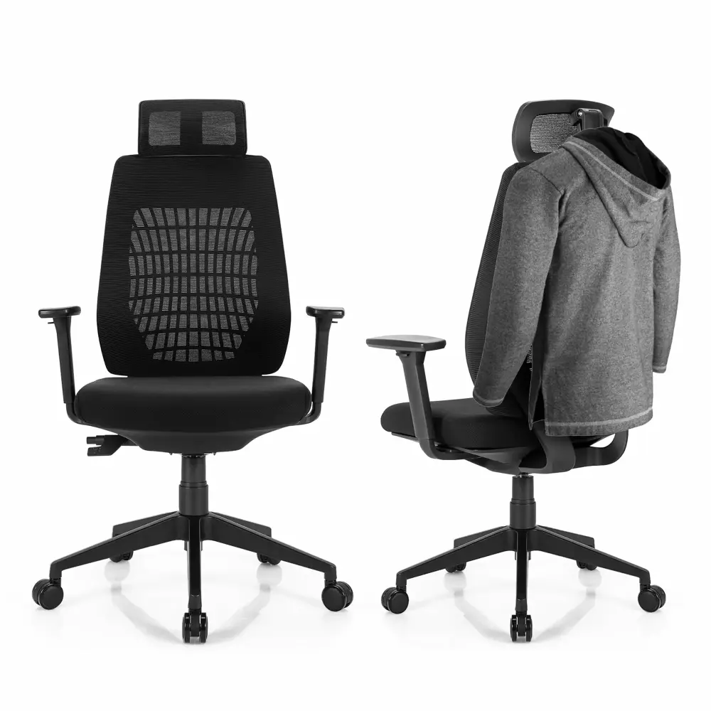 Gymax Ergonomic Mesh Office Chair High Back Swivel Executive Chair with 3D Adjustable Armrests