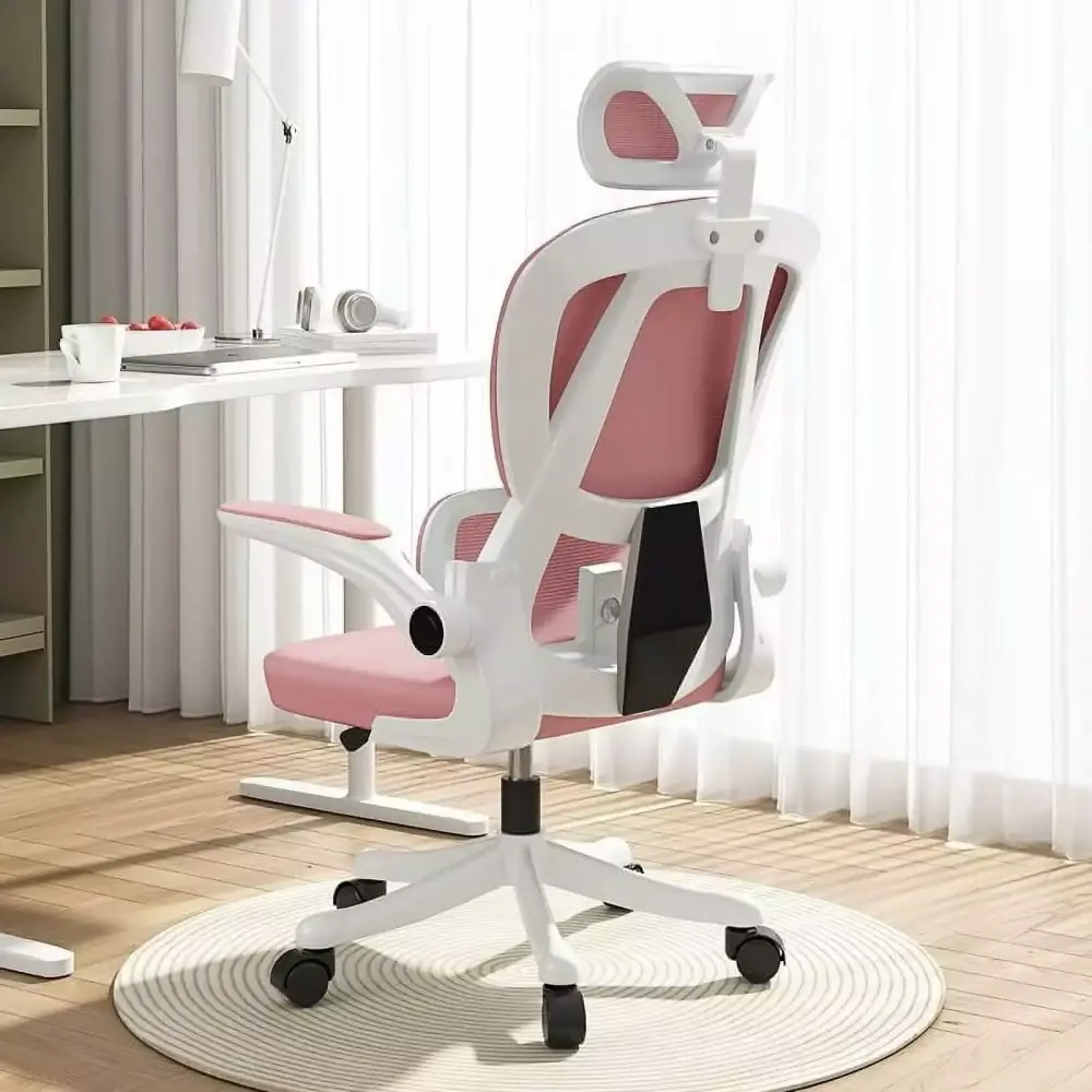 Office Chair High Back Ergonomic Office Chair with Lumbar Support Adjustable Headrest 3D Armrest and Lumbar Support for Home Office Chair Swivel Mesh Office Chair