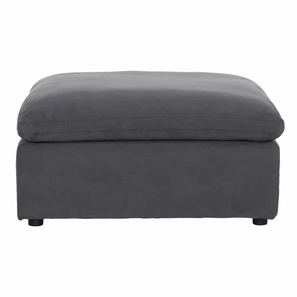 OakvillePark Clumber Microfiber Fabric Upholstered Ottoman in Gray