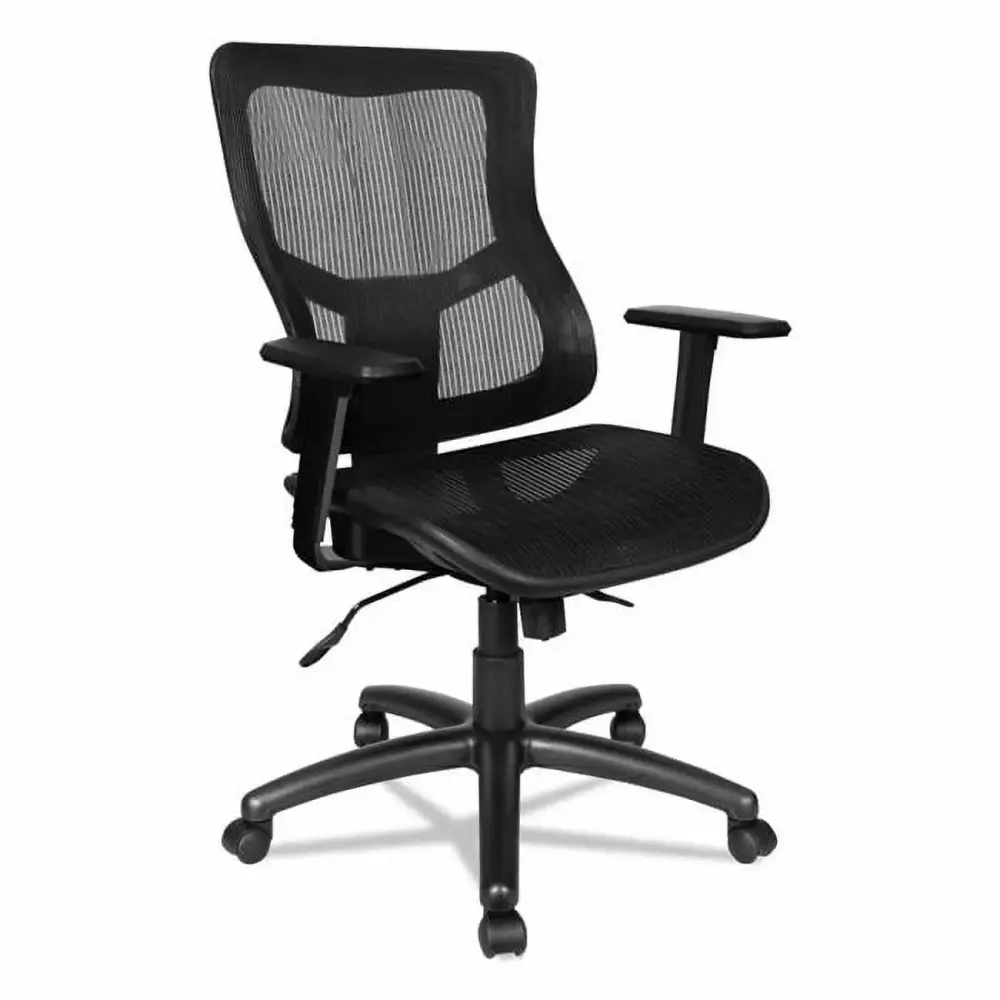 ALERA Elusion II Series Suspension Mesh Mid-Back Synchro with Seat Slide Chair Black