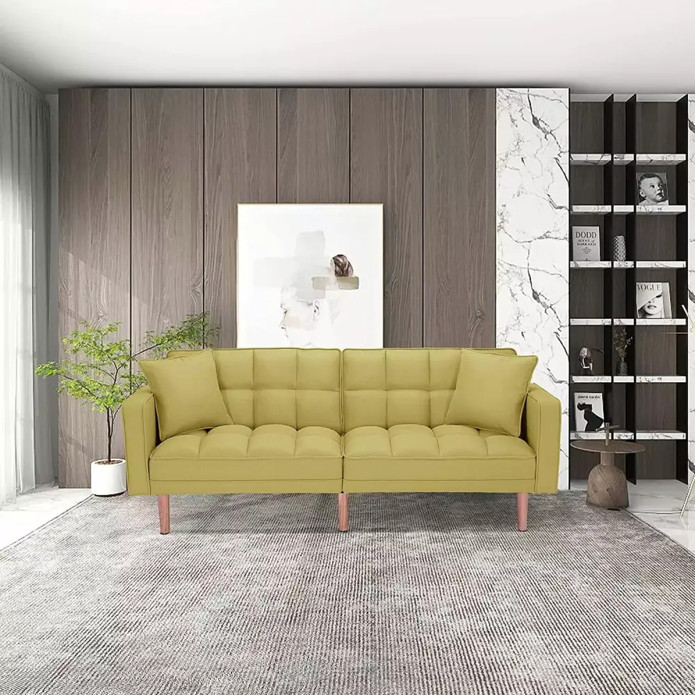 Futon Sofa Bed Convertible Sleeper Mid-Century Modern Couch for Living Room