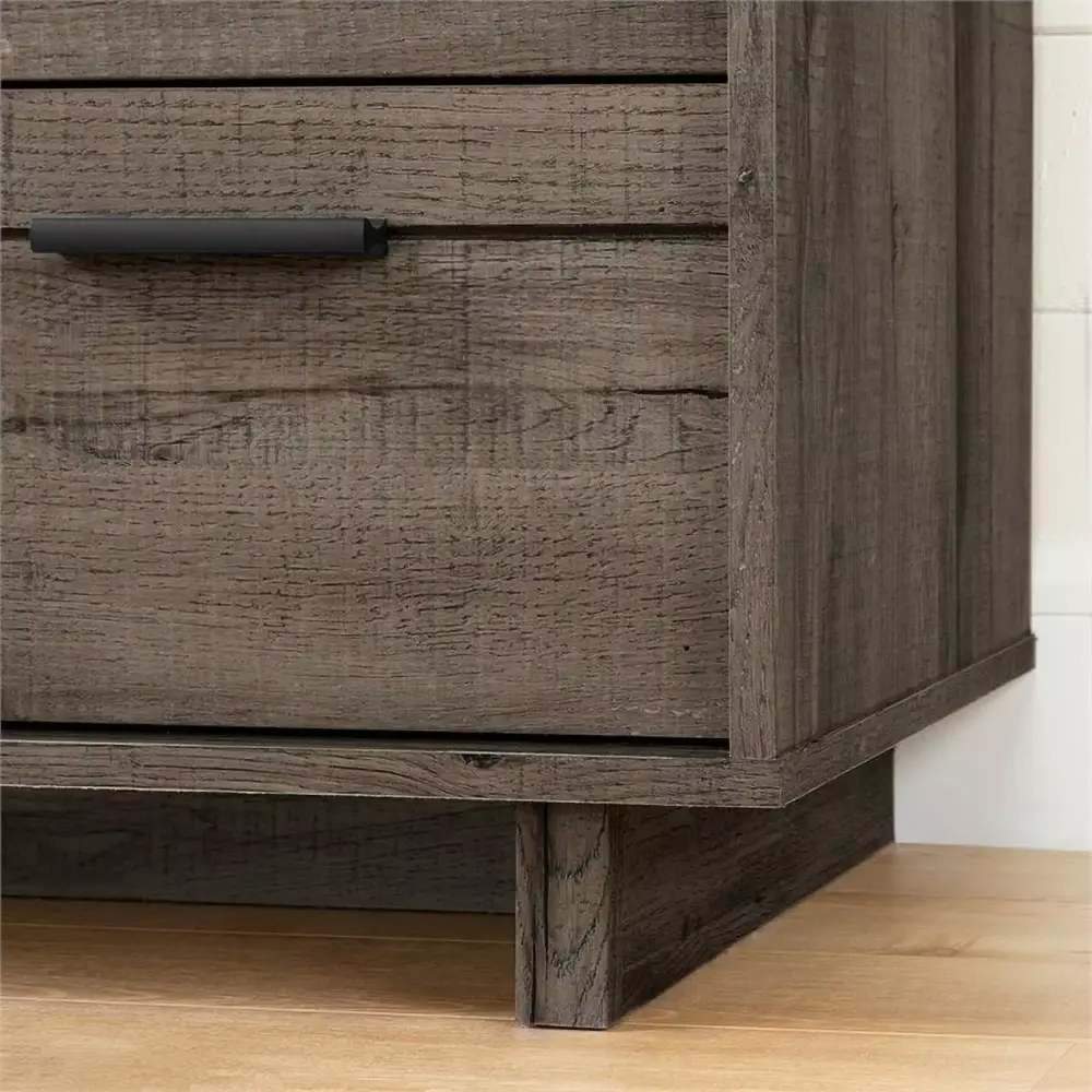 Pemberly Row Mid-Century 6-Drawer Double Dresser in Fall Oak - Modern Bedroom Storage