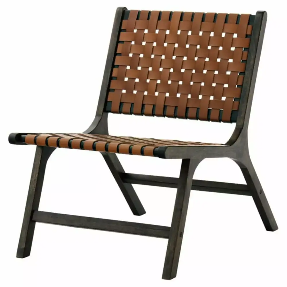 Bowery Hill Brown and Black Mid-Century Modern Accent Chair