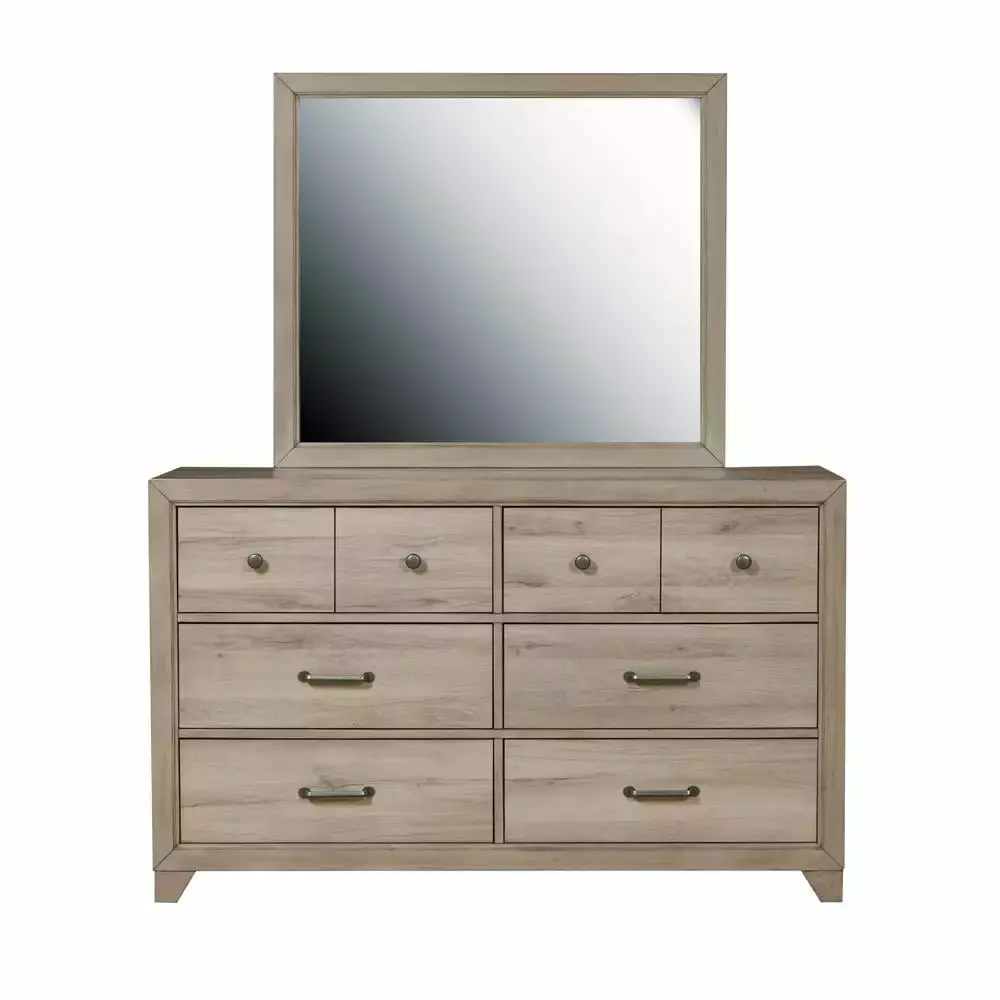 SLF Kids Framed Dresser Mirror in River Birch Brown for Nursery