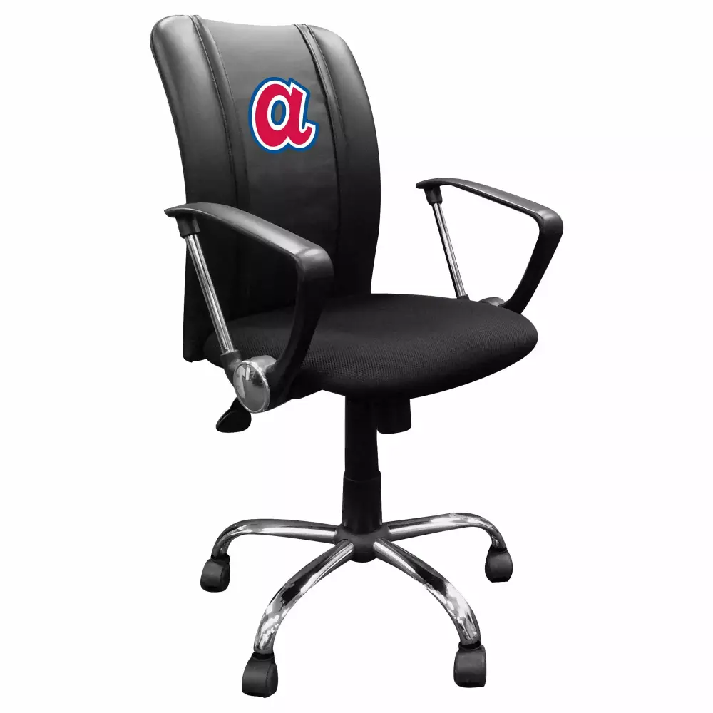 Black Atlanta Braves Team Curve Task Chair for Baseball Enthusiasts