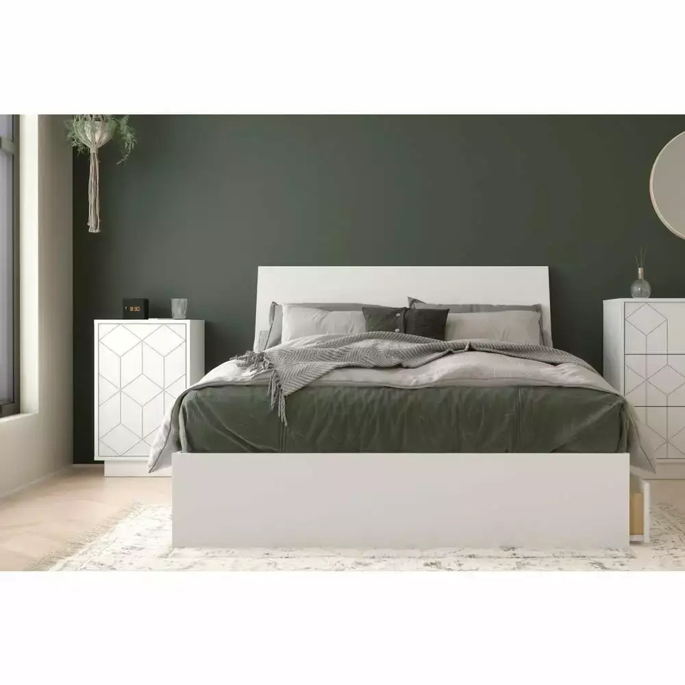 Nexera Adamo 3 Piece Full Size White Modern Bedroom Set