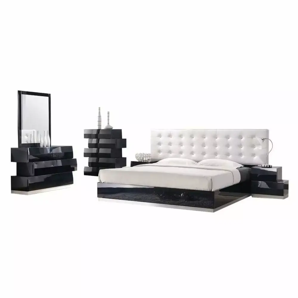 Milan Modern 5-Piece King Size Black Bedroom Set