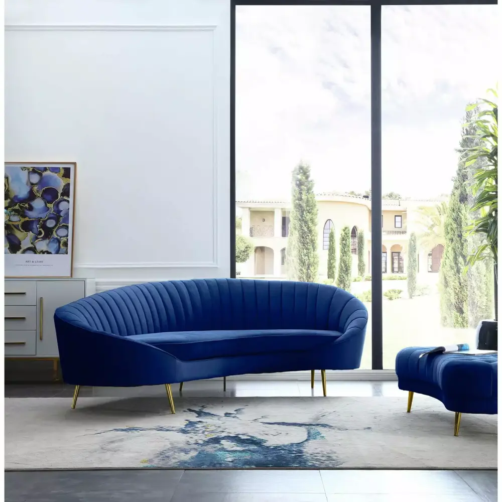 Chintaly Modern Chaise Sofa with Pet and Stain Resistant Fabric for Living Room
