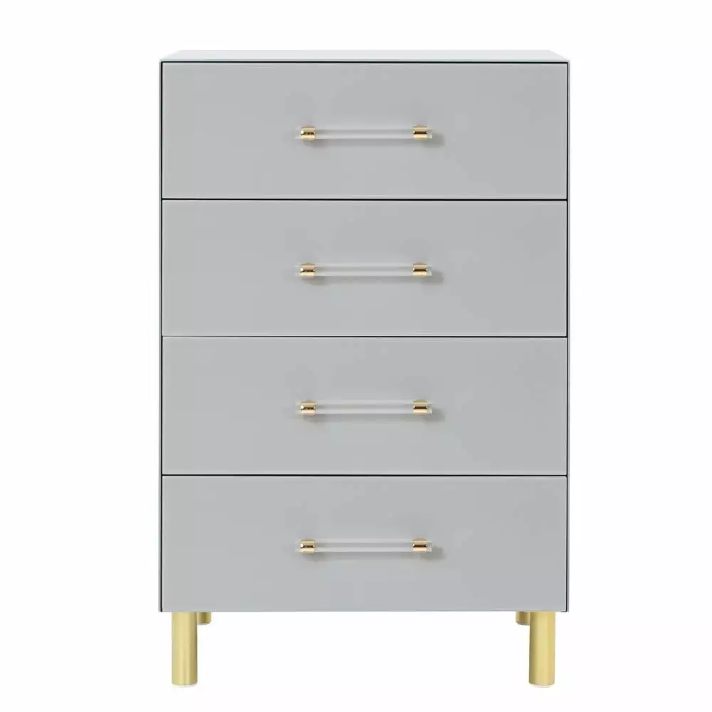 LuxenHome Modern Light Gray 37.3 Tall 4-Drawer Chest