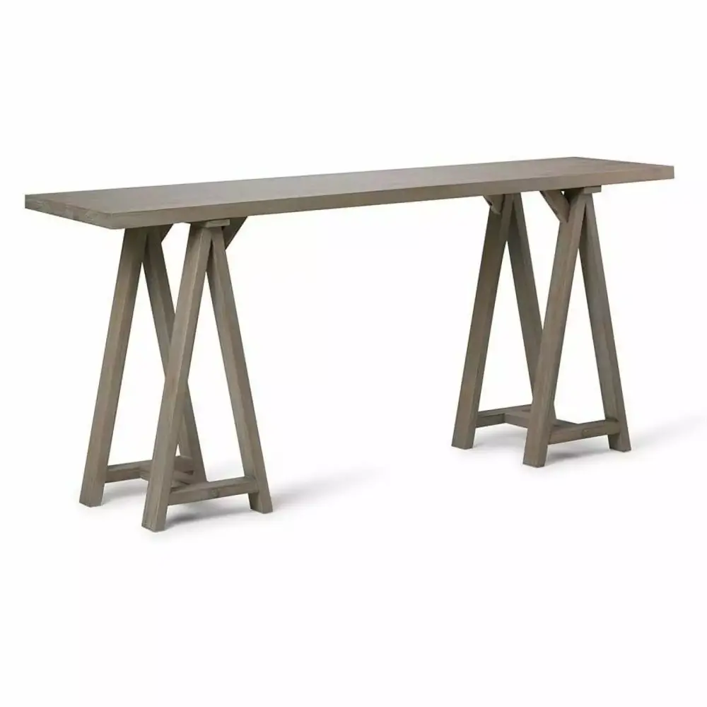 Atlin Designs Distressed Gray Console Table for Living Room Entryway