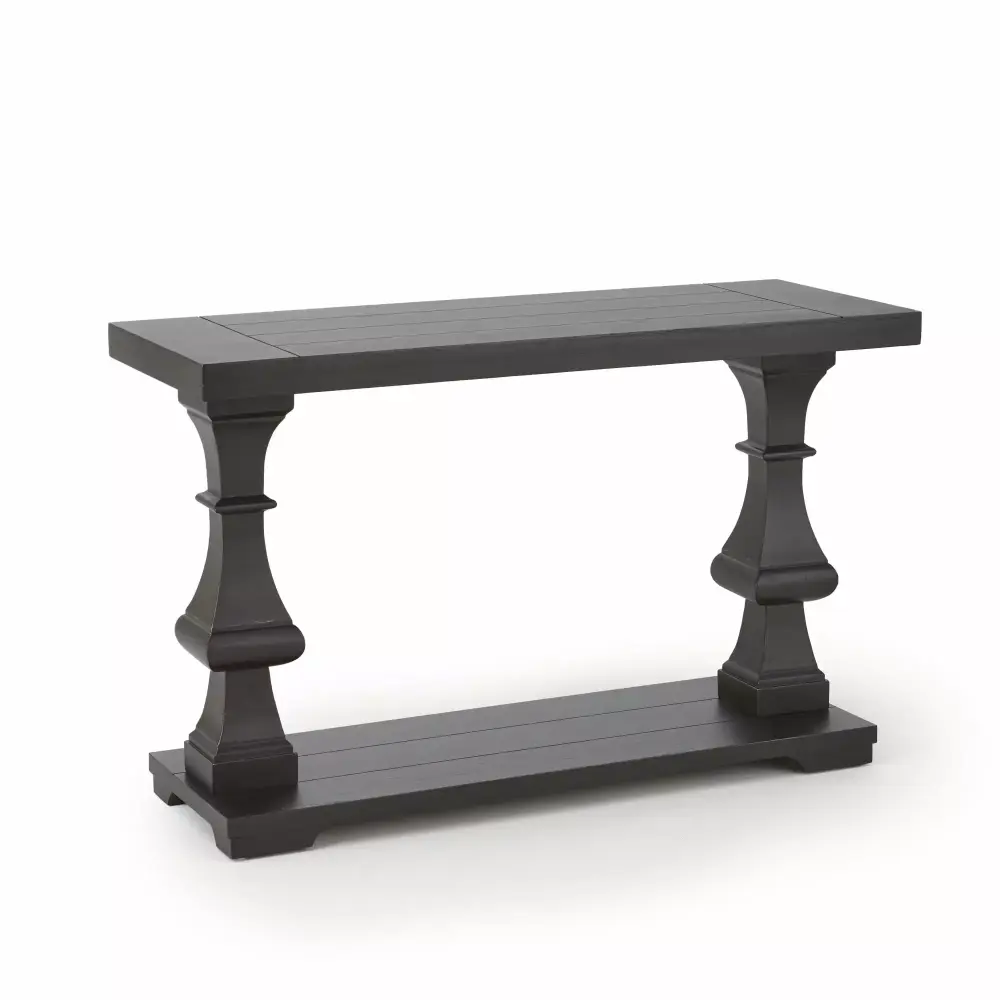Dory Console Table in Ebony with Plank Topped Detail - Modern Living Room Furniture