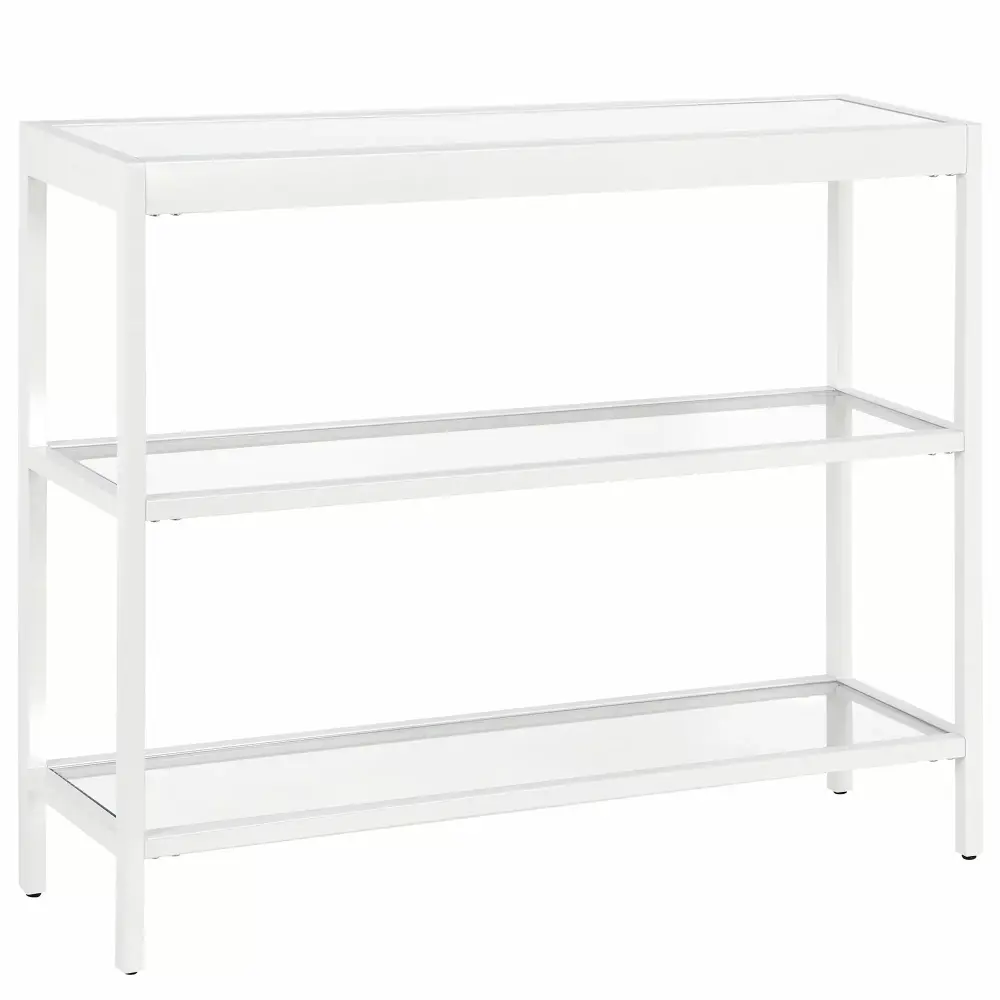 Evelyn&Zoe Alexis 36 Wide Rectangular Console Table in White - Entryway Living Room Furniture