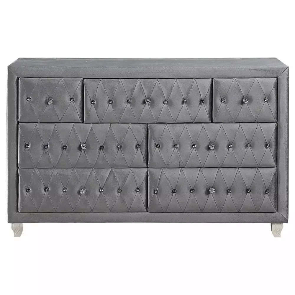 Deanna 7-drawer Rectangular Dresser in Grey
