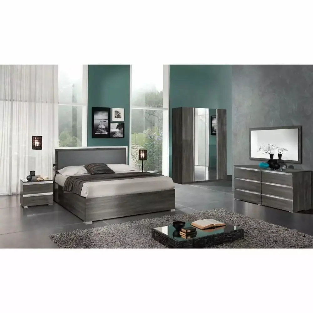 Oxford 5 Piece Bedroom Set Dark Gray King