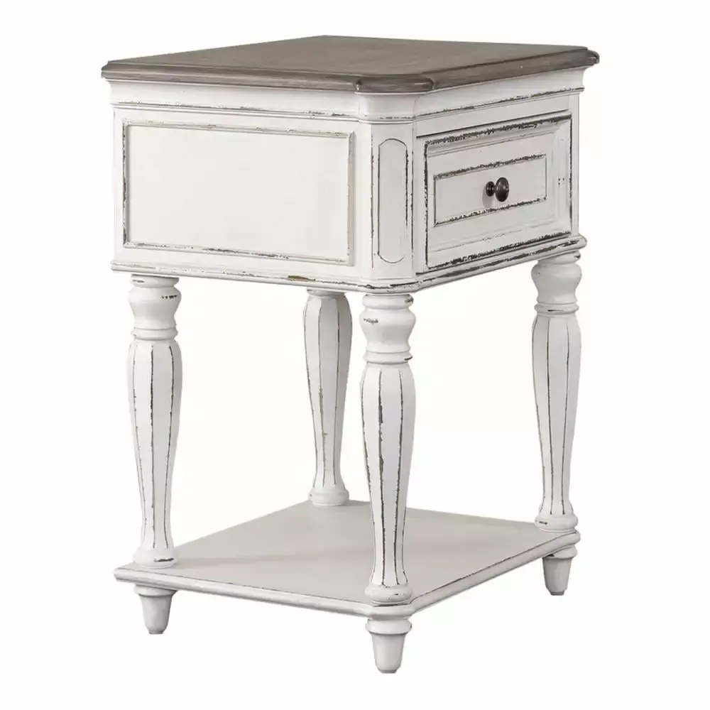 Magnolia Manor White Leg Night Stand for Bedroom