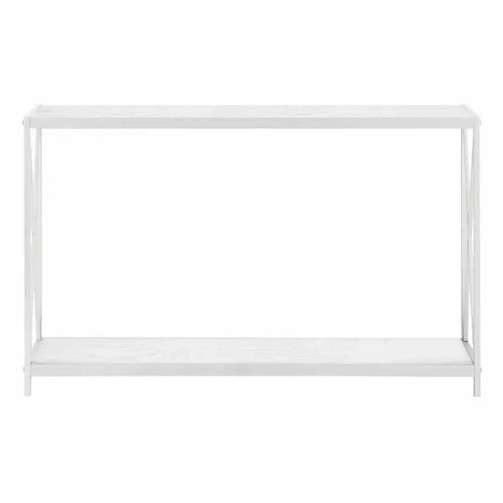 Bornmio Triamine Board Cross Iron Frame White Wood Grain Porch Table