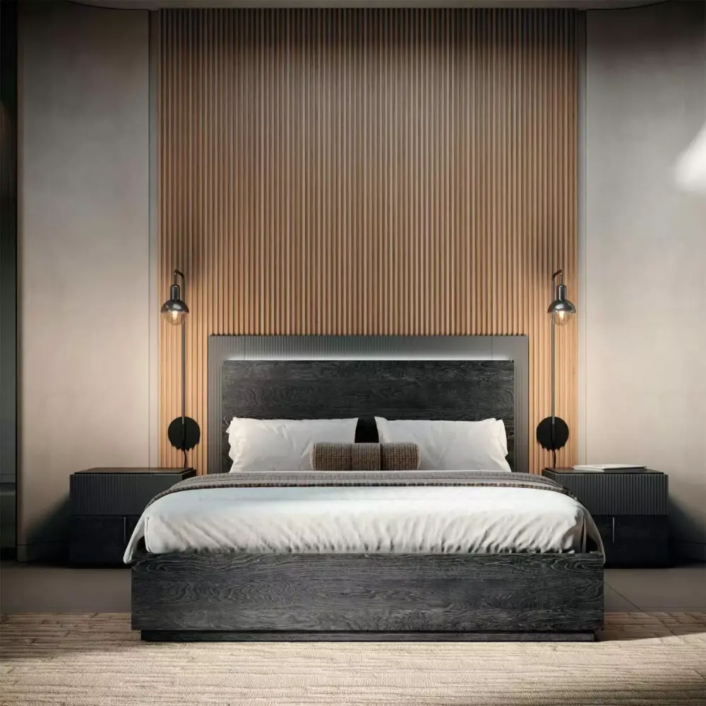 Onyx Modern 3 Piece Bedroom Set Blue Queen