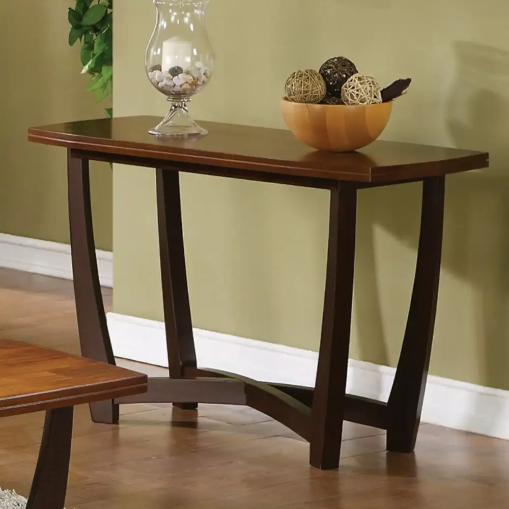 Kenzo Sofa Table in Cherry Wood Finish - Modern Living Room Console Table