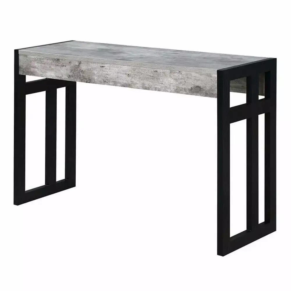 Pemberly Row Modern Black Wood Faux Birch Console Table for Living Room