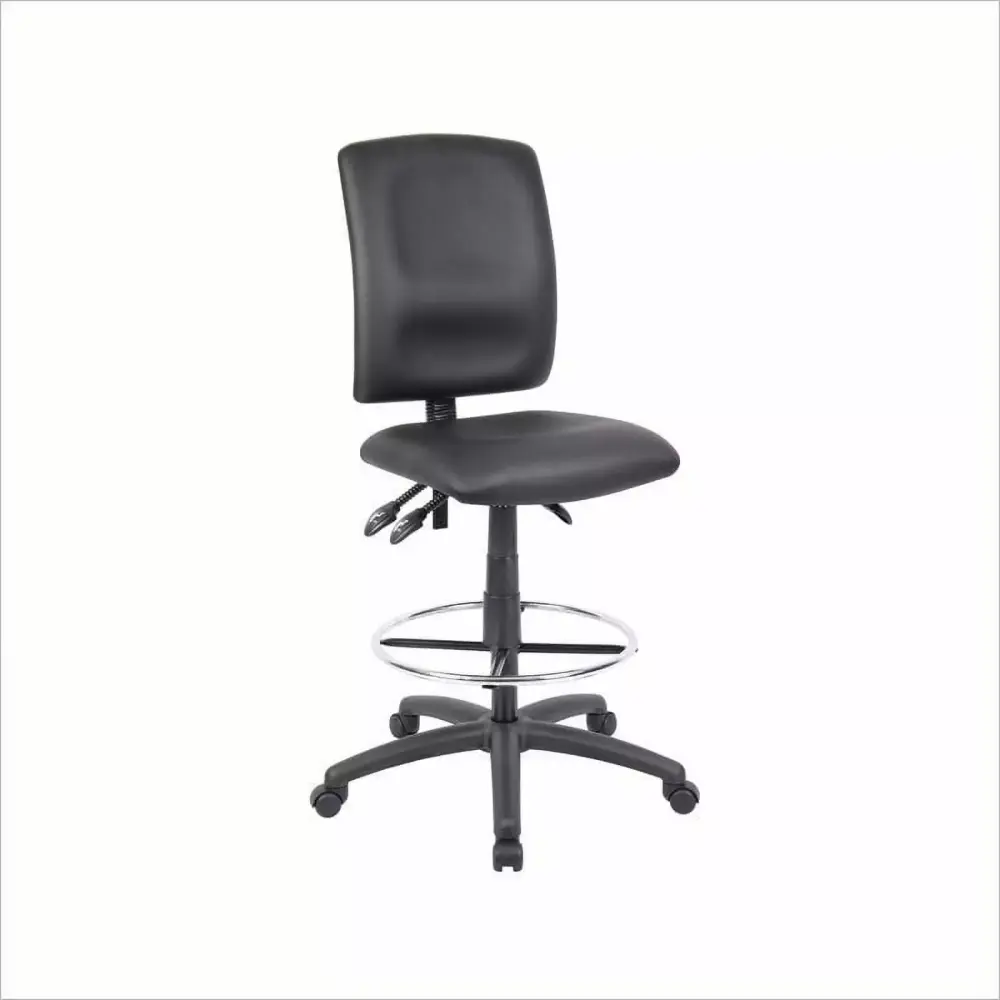 Kingfisher Lane 48H Modern Fabric Leather Multi Function Stool in Black