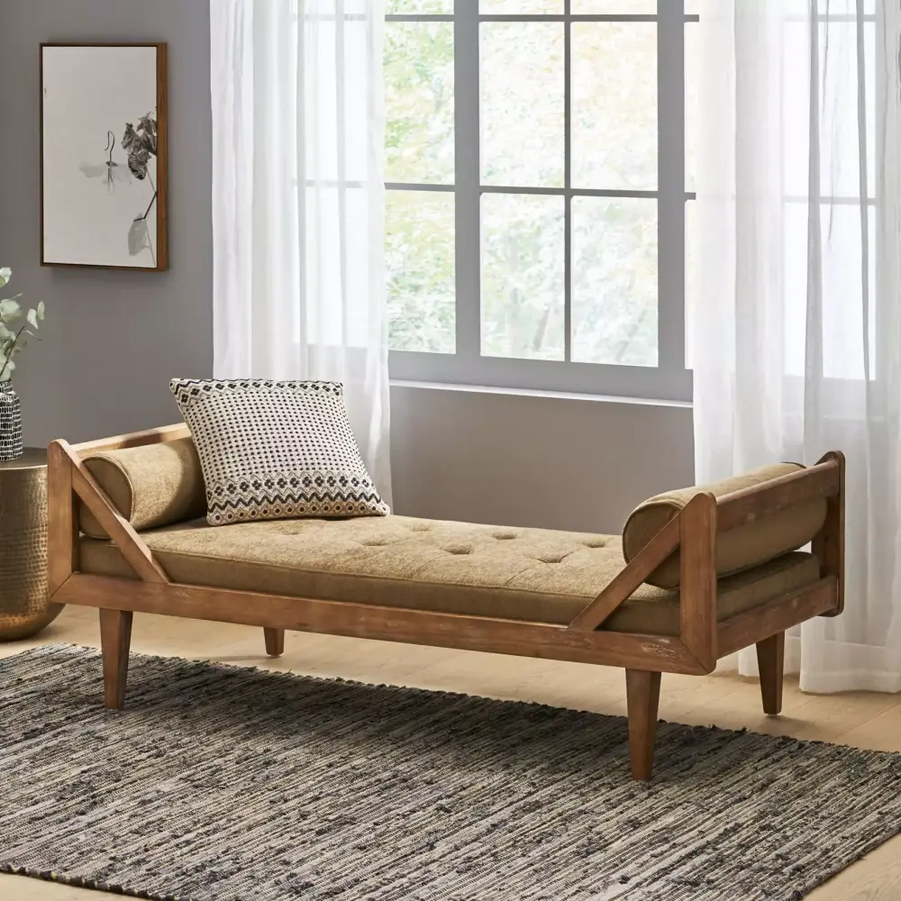 65 Accent Chaise Lounge Modern Multi-Function Sofa Stool with Pillows and Legs Upholstered Single Lounge Chair for Living Room Bedroom Office Apartment Beige