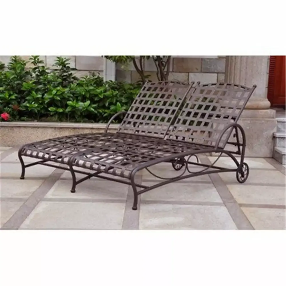 Maykoosh Fe Nailhead Double Multi Position Chaise Lounge Modern Living Room Furniture