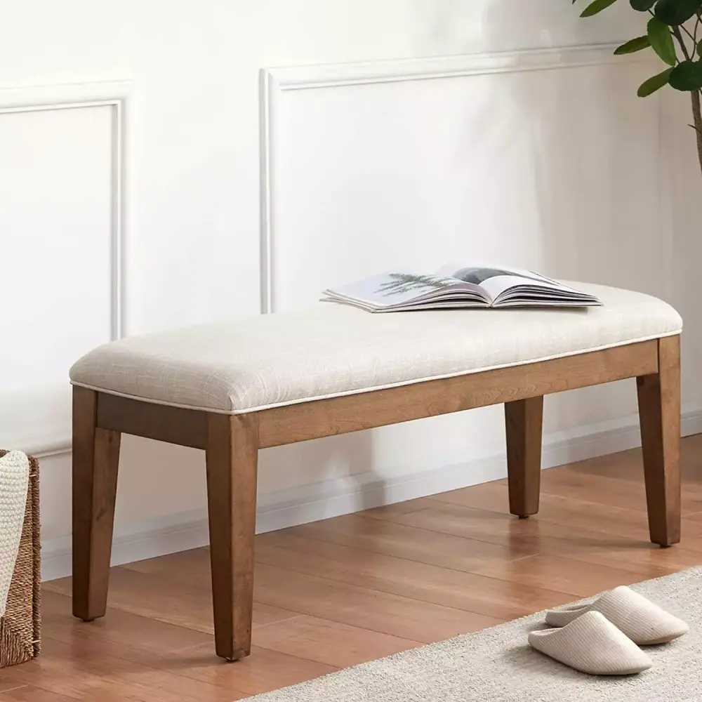Upholstered Entryway Bench Bedroom Bench for End of Bed Dining Bench with Padded Seat for Kitchen Living Room
