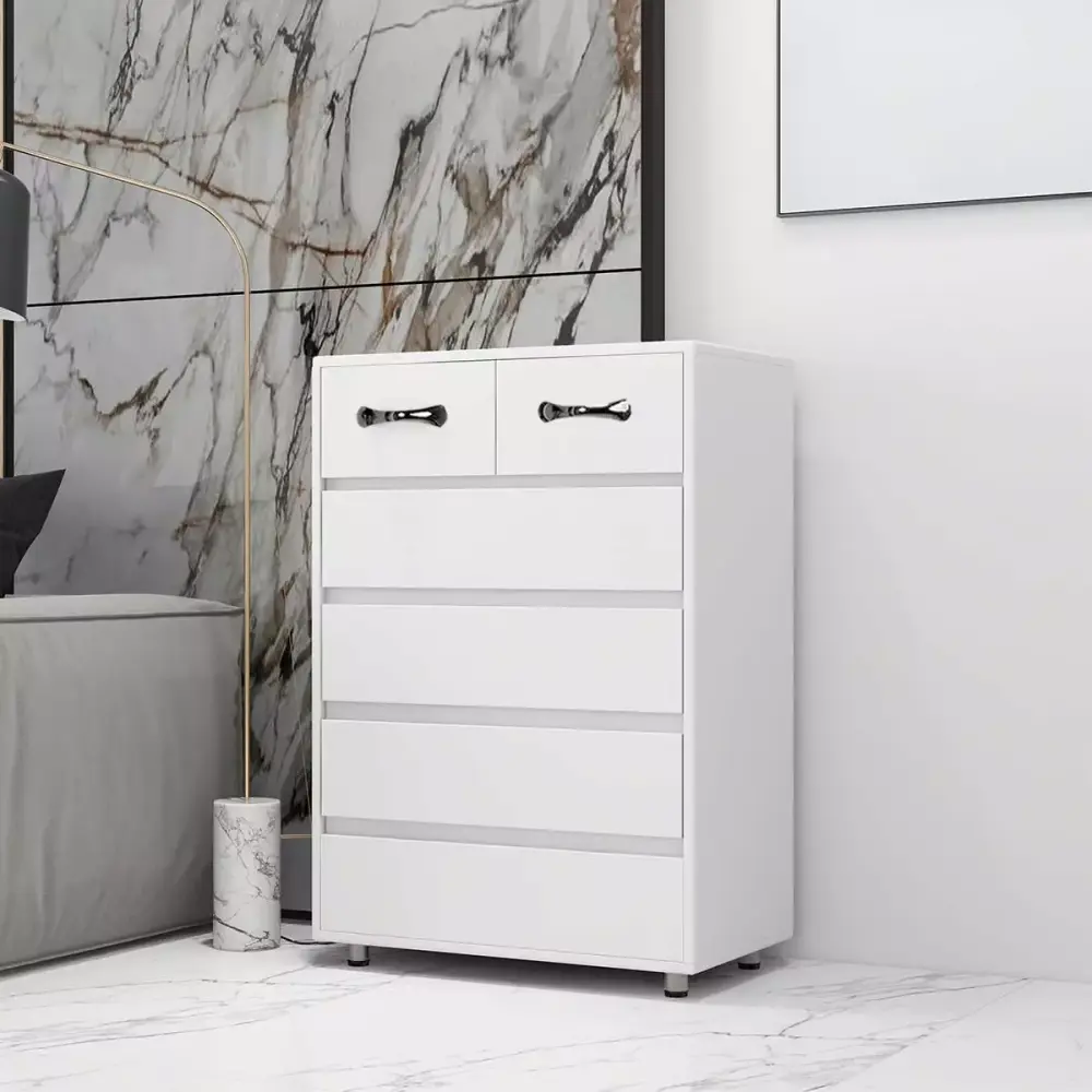 Tenozek 40 Inch Tall File Cabinet Nightstand with 6 Drawers for Office Living Room