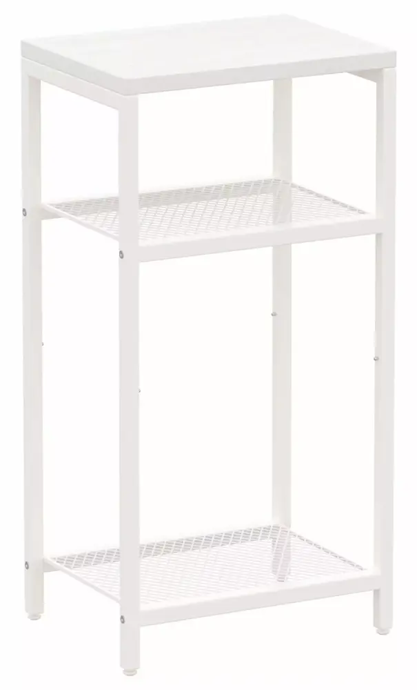 3 Tier White End Table with Storage Tall Telephone Table Night Stand for Small Spaces Living Room Bedroom