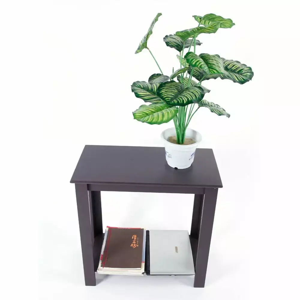 Kepooman Two Layer Bedside Cabinet Multifunctional End Table Coffee Table Brown
