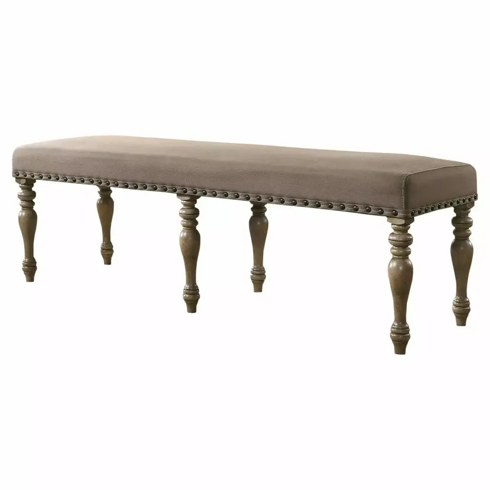 Roundhill Furniture Birmingham Upholstered Bench with Nailhead Trim