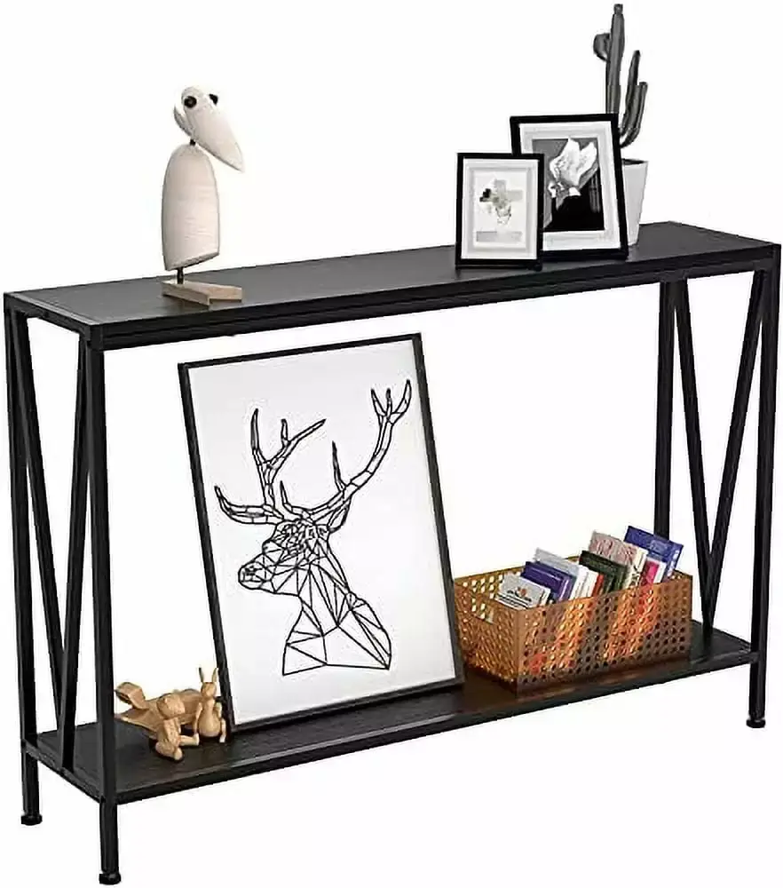 2-Tier Narrow Console Sofa Side Table for Entryway Hallway Living Room Premium Entryway Furniture 42.9in