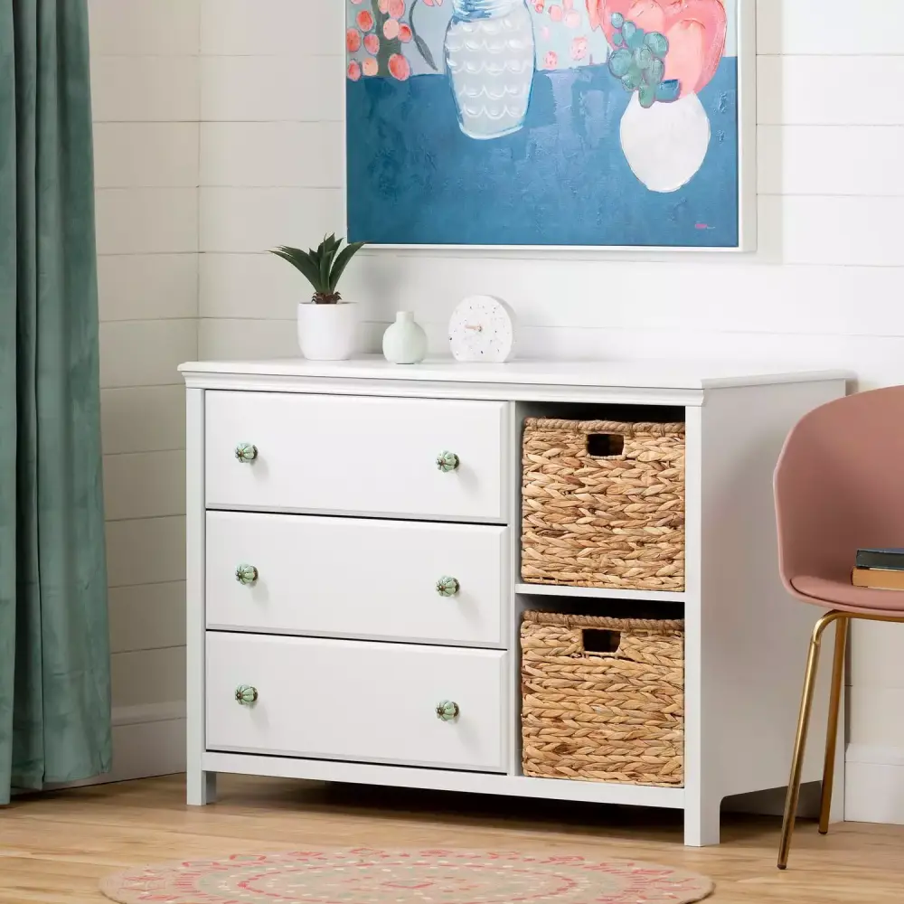 Maykoosh Earthy Elements 3-Drawer Dresser with Binquireets - Natural Style