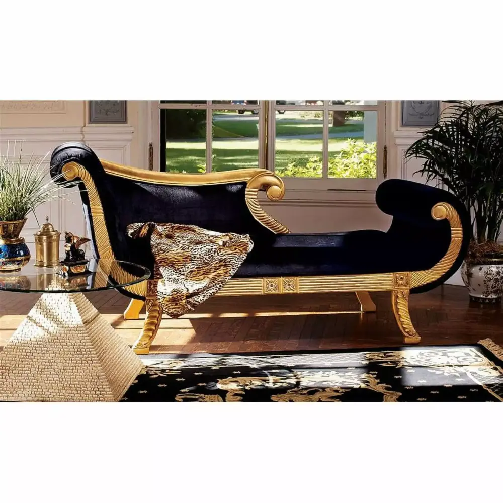Design Toscano Cleopatra Neoclassical Chaise - Elegant Historical Design