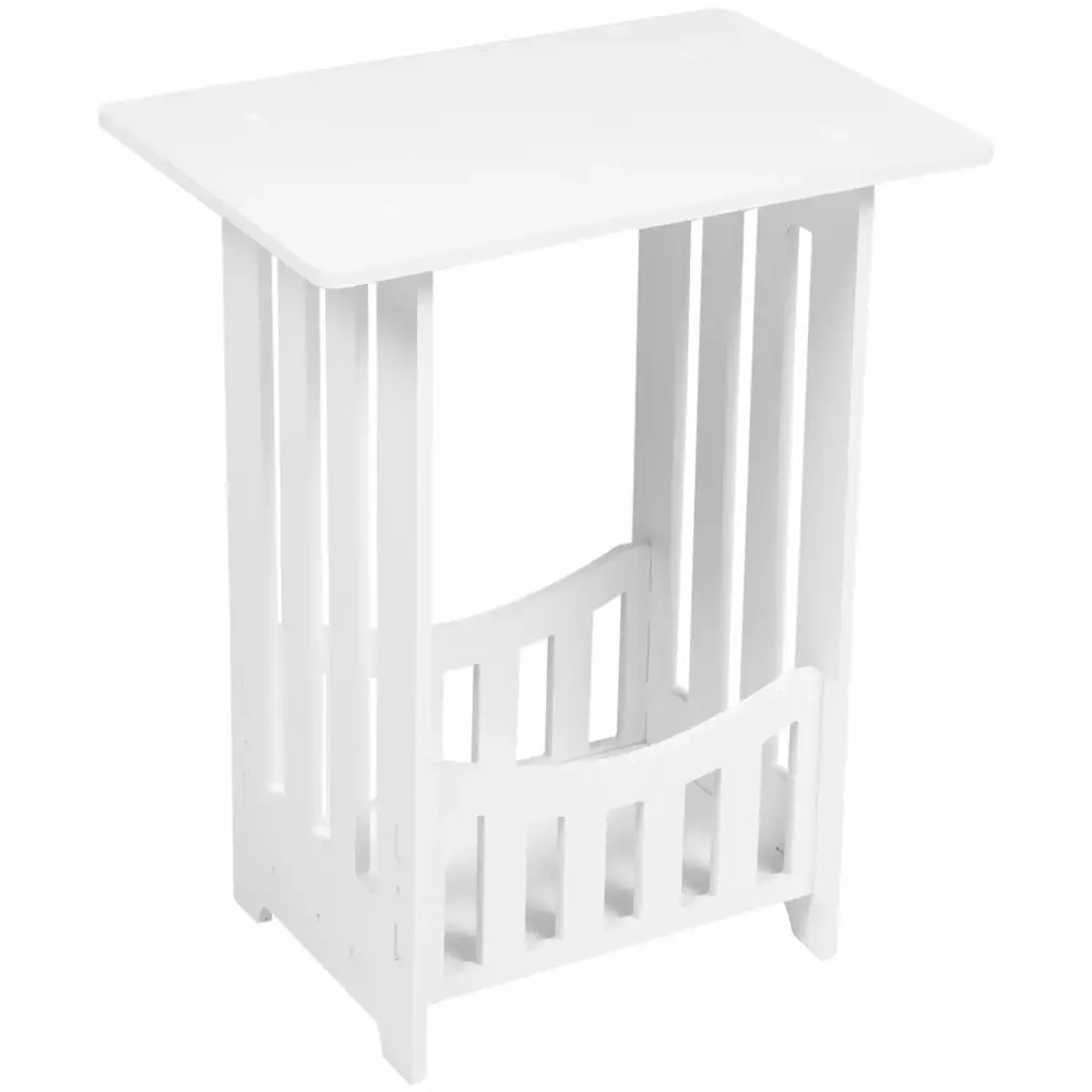 Small PVC Wood Plastic Board Table Lamp Nightstand Toddler Desk White