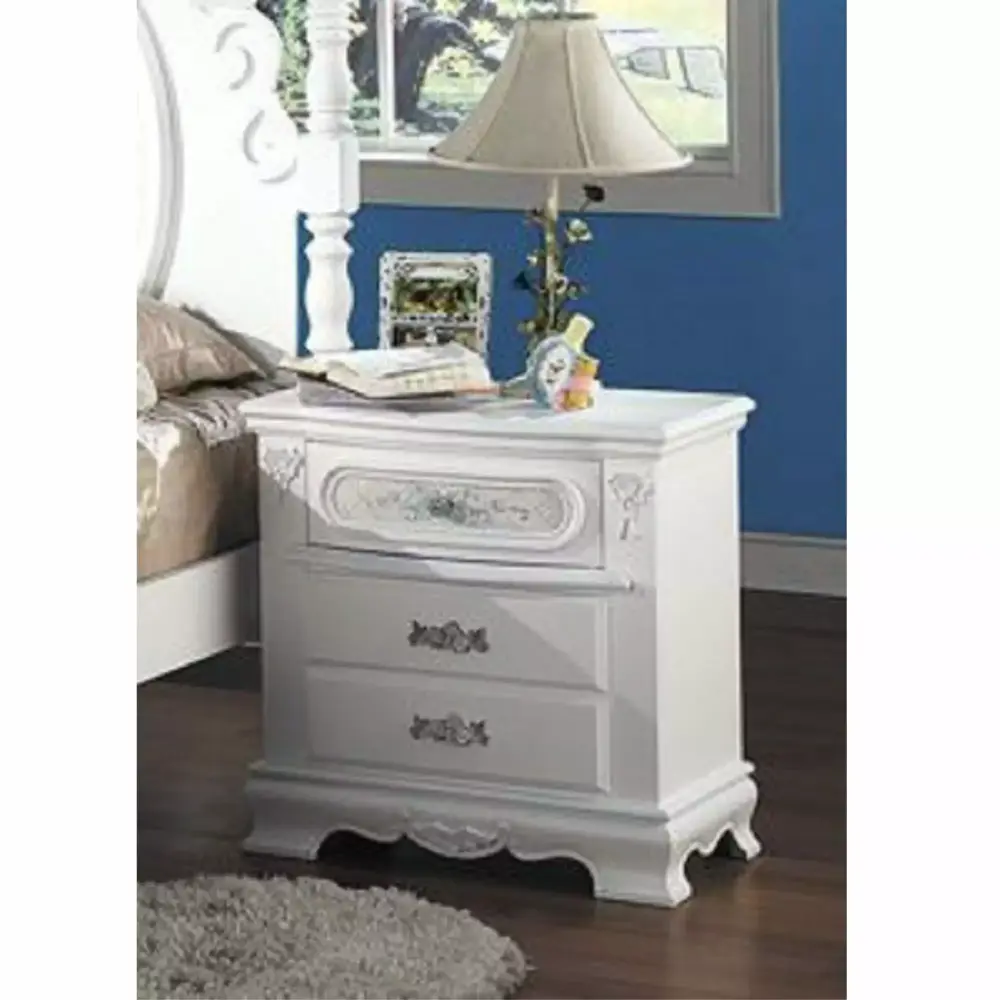 ACME Flora Nightstand in White Finish