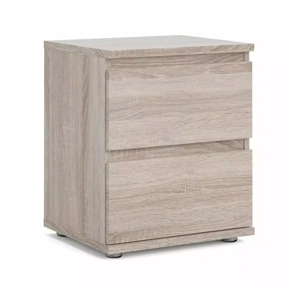 Allora Contemporary 2 Drawer Nightstand in Truffle - Modern Bedside Table