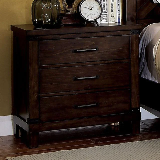 Bianca Dark Walnut Night Stand - Modern Bedside Table