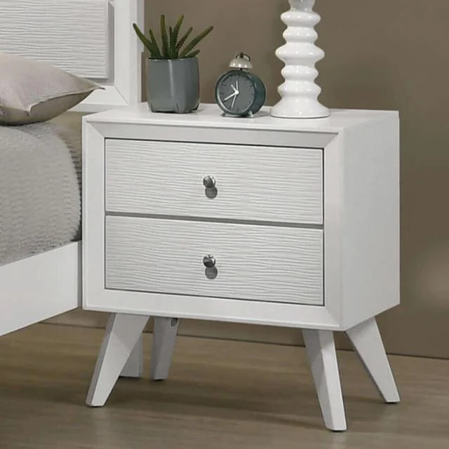 DORTMUND Night Stand with Drawer and Shelf for Bedroom Storage