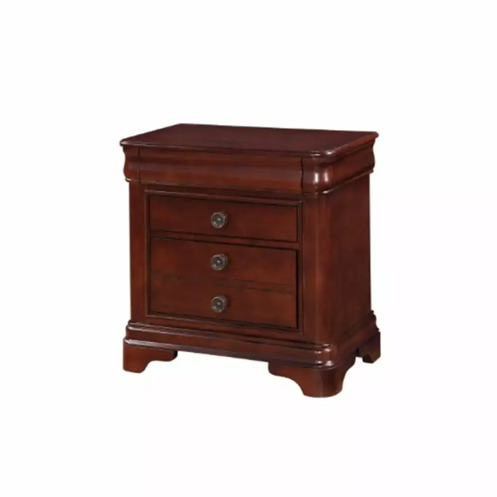 Picket Houtilize Conley Cherry Nightstand - Classic Bedroom Furniture