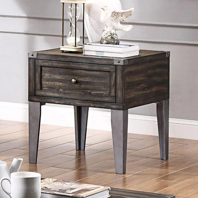 PIEDMONT End Table Small Nightstand with Storage Shelf