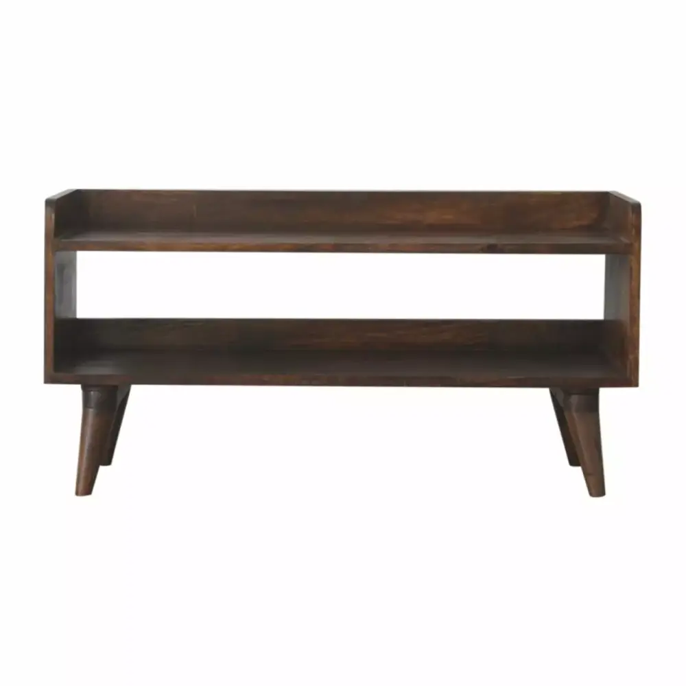 Artisan Furniture Solid Wood Upholstered Walnut Nordic Storage Bench