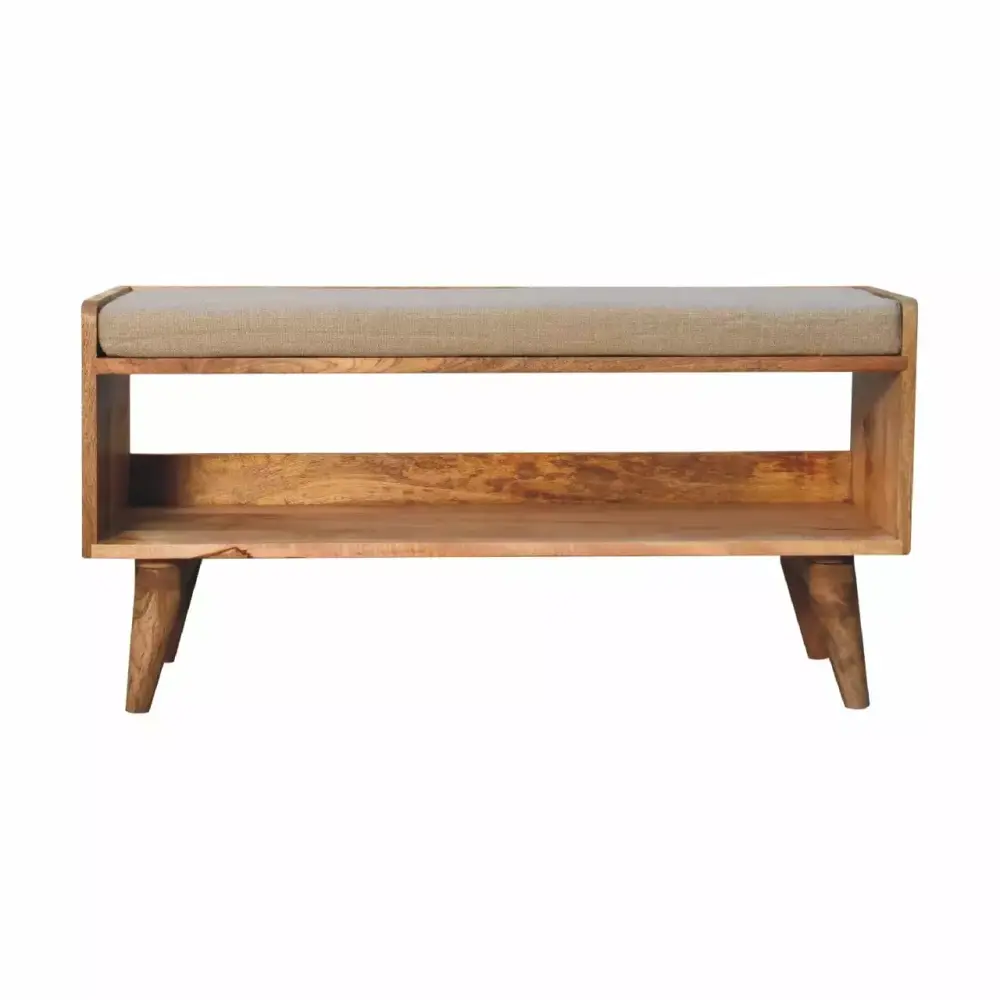 Artisan Furniture Solid Wood Oak-ish Nordic Storage Bench