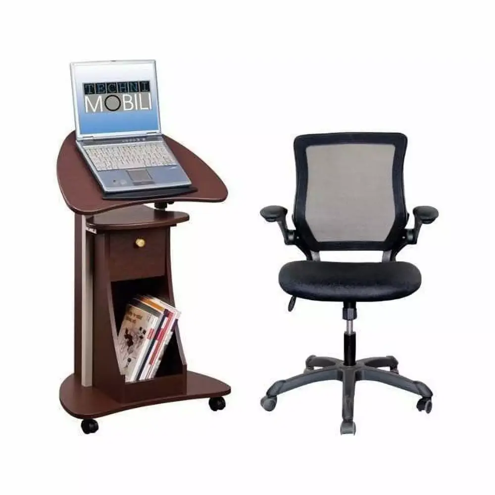 2 Piece Office Set with Computer Stand and Chair - Complete Workspace Solution