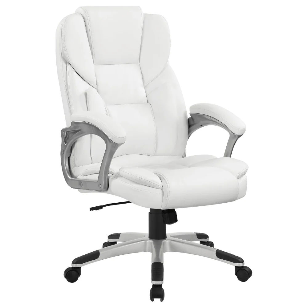 Kaffir Adjustable Height Office Chair White and Silver Ergonomic Seating